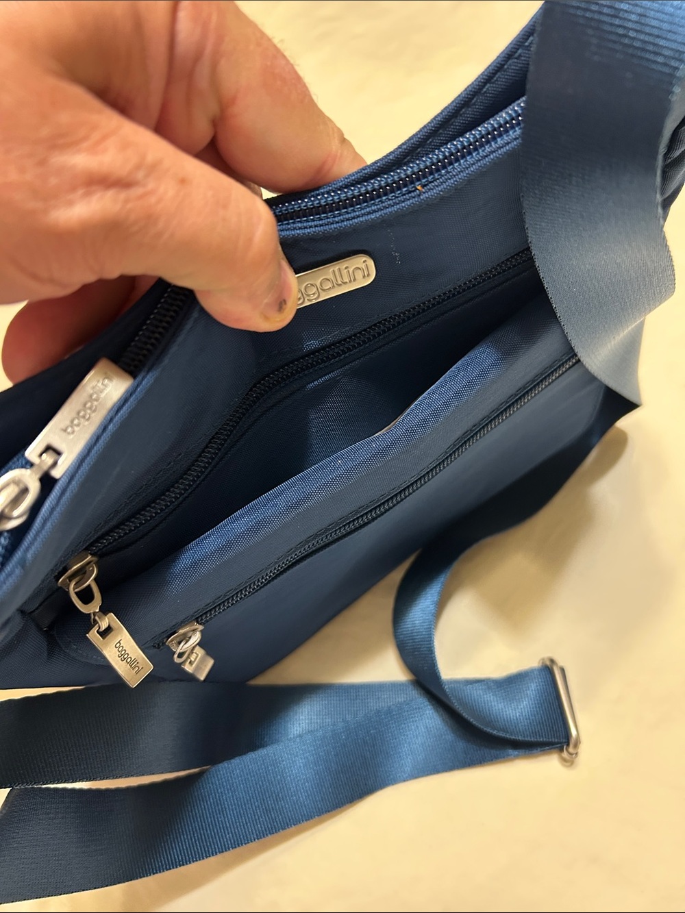 Baggallini Deep Blue Nylon Crossbody Bag - Picture 4 of 12